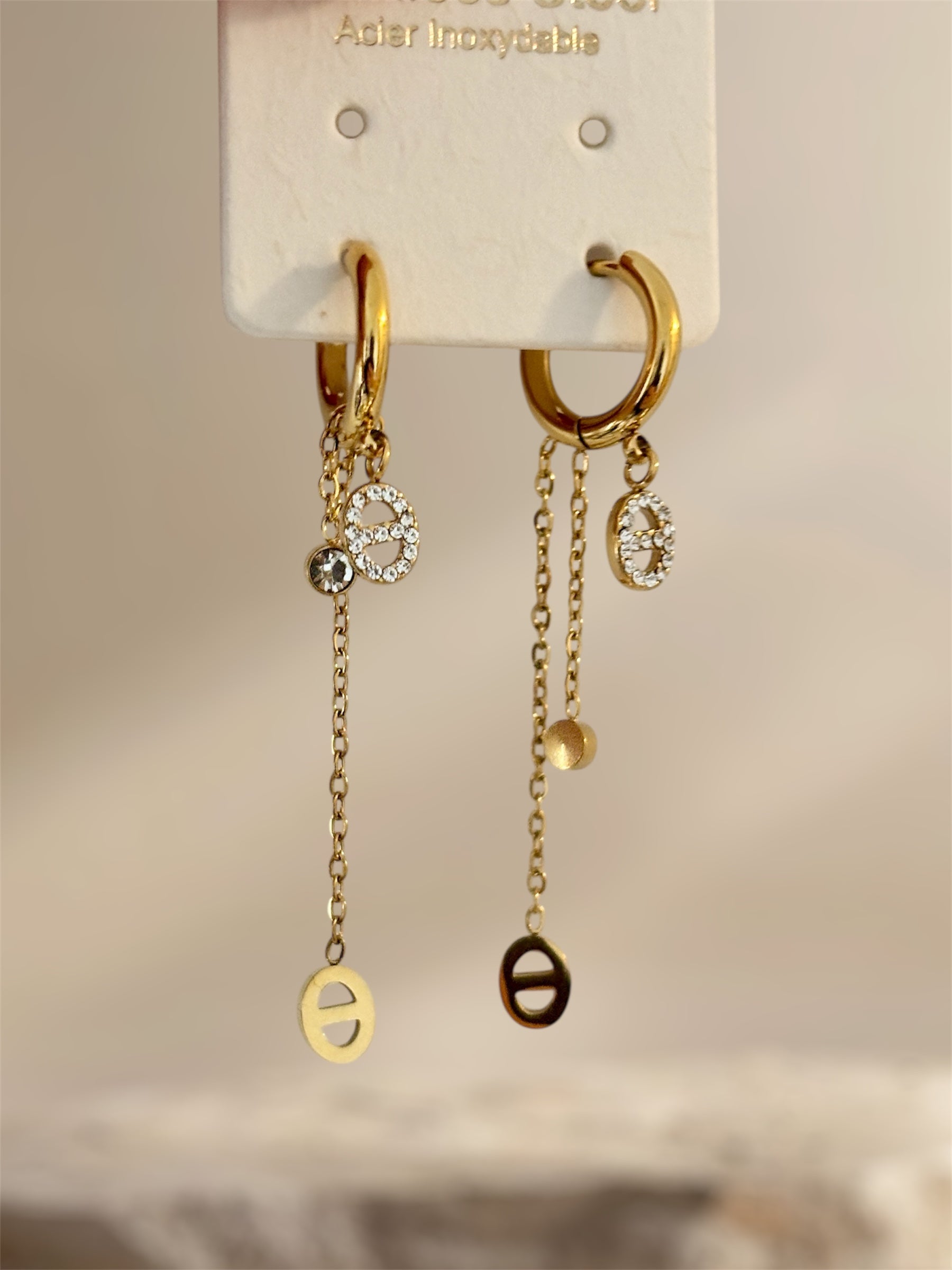 Boucle d'oreille pendante - Maille