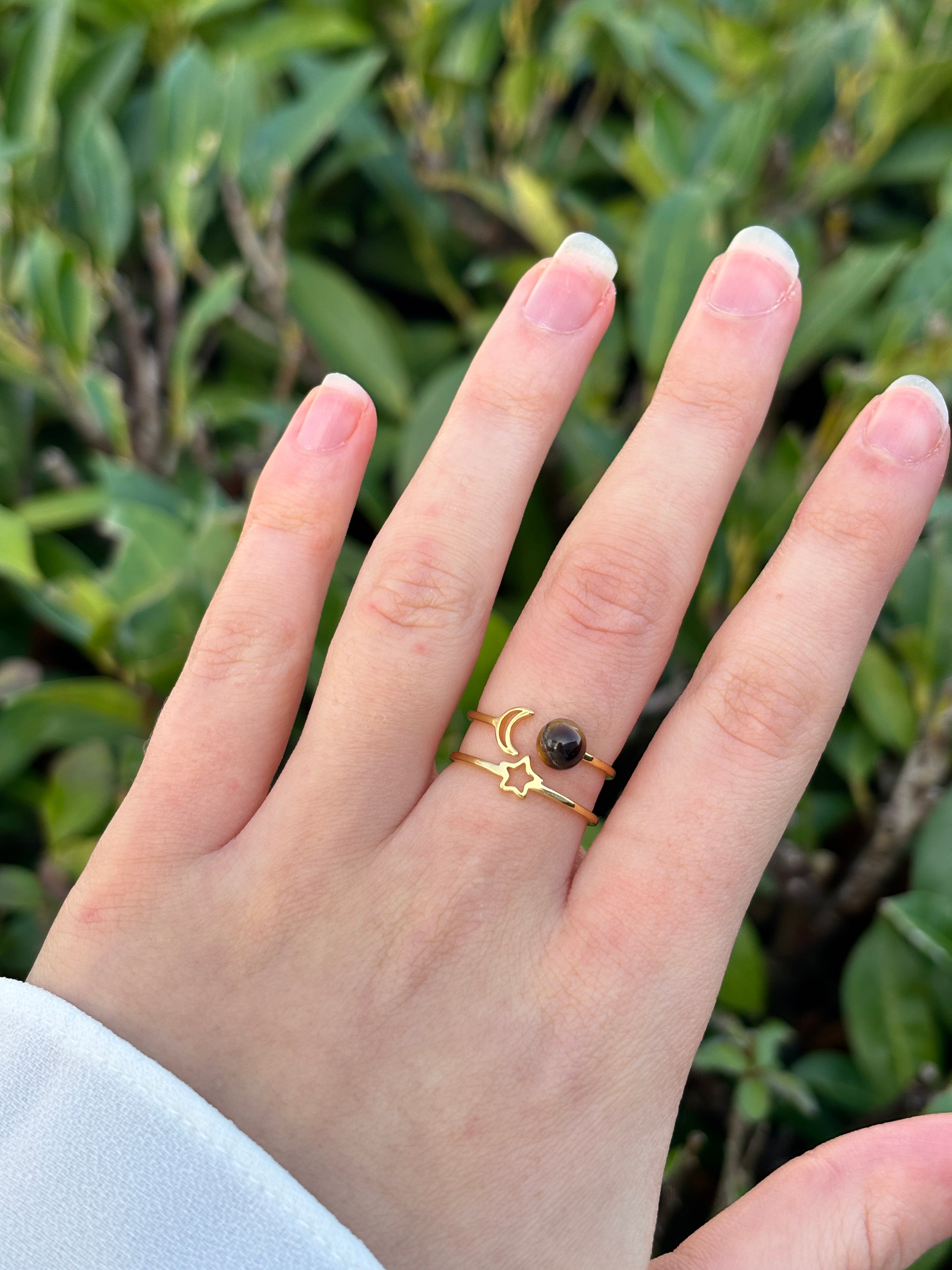 Bague luna - Marron doré